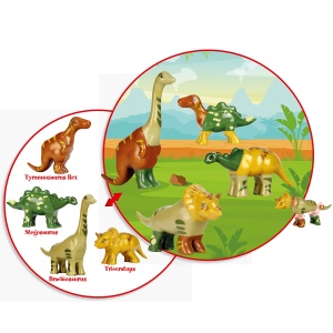 Puzzle Magnet Dinosauri Theo Klein cu 4 Figurine pentru Copii de la 1 An - Img 4