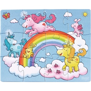 Puzzle-uri HABA Einhorn Glitzergluck 3 Piese cu 12, 15 si 18 Elemente Ideal pentru Copii 3 - Img 2