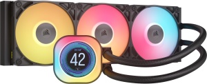 Racitor CPU Corsair iCUE LINK Titan 360 RX LCD, 360mm, 3 ventilatoare RGB, Negru