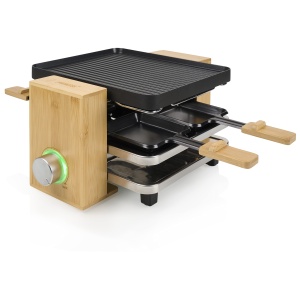 Raclette Grill Princess SDA 162950, 800W, 4 persoane, BambusNegru