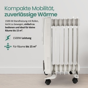 Radiator cu ulei Emerio HO-124421, 1500W, 3 trepte de incalzire, mobil - Img 2