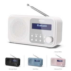 Radio digital portabil SHARP DR-P420 DABDABFM cu RDS USB Bluetooth 50 functii de ceas cu alarma jack de 35 mm alb - Img 2