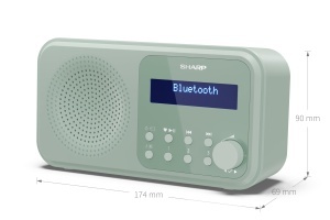 Radio portabil SHARP DR-P420(GN) DAB cu Bluetooth 5.0, verde, dual-alarm - Img 5