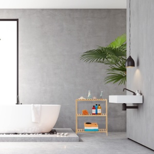 Raft de baie Relaxdays din bambus, 3 etaje, inalt adjustable, design natural - Img 2