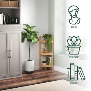 Raft de colt din bambus Relaxdays, 4 rafturi, 105.5x23x23 cm, ideal pentru baie si bucatarie - Img 3