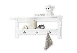 Raft de perete PINOLINO Emilia, spatiu de depozitare suplimentar, Edelmatt MDF Uni, lacuit alb