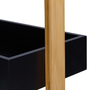 Raft pentru Baie Relaxdays, 4 Polite, 88 x 30 x 18 cm, Bambus, Negru - Img 7