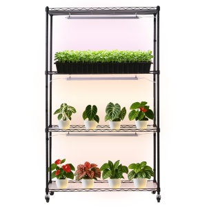 Raft pentru Plante VEVOR 90W, 4 Niveluri, Cu Luminile LED cu Spectru Complet
