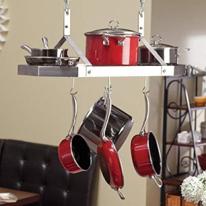 Raft suspendat pentru tigai si oale Cuisinart, inox, 12 carlige, 82x39.2x37.5 cm - Img 3