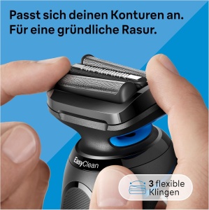 Rasitor Electric Braun Series 5, Model 51-B1000s, 3 Lame, Waterproof, Albastru - Img 3
