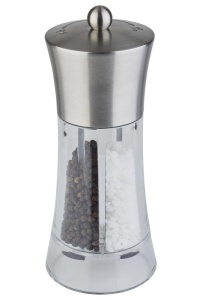 Rasnita 2 in 1 APS pentru sare si piper 19 cm mecanism ceramic design transparent si inox