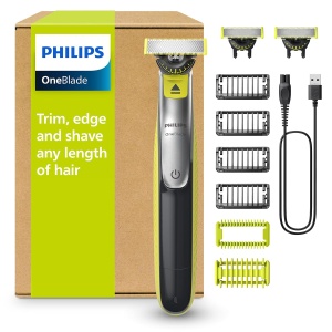 Rasnita electrica Philips OneBlade 360 Face Body, 3x lame 360, 4x capete de tuns
