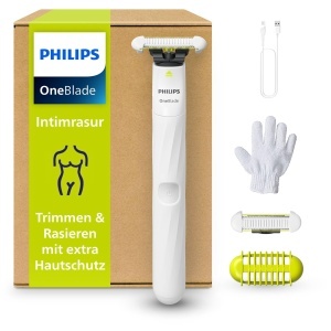 Rasnita Intima Philips OneBlade QP192428, 100 rezistenta la apa, cu 2 lame SkinProtect