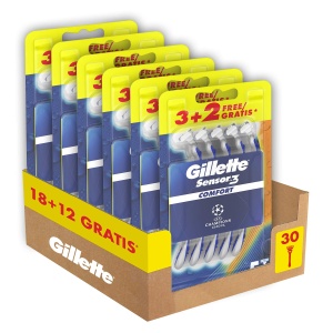 Rasoir de unica folosinta Gillette Sensor3 Comfort pentru barbati, 3 lame, 12 utilizari
