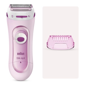 Rasoir electric pentru dame Braun Silk-epil 5100, kabellos, roz, cu trimmer pentru bikini
