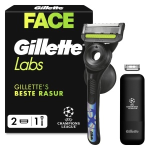 Rasoir GilletteLabs pentru barbati, editie speciala UEFA Champions League, inox, negru