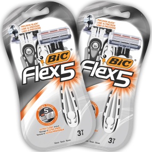 Rasoir pentru barbati BIC Flex 5, set 6 bucati, 5 lame, Aloe Vera si Vitamina E