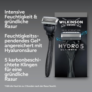 Rasoir pentru barbati Wilkinson Sword Hydro 5 Ultimate, 5 lame, gel hidratant, 8 lame de schimb - Img 2