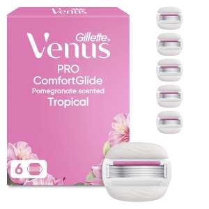 Rasoir pentru femei Gillette Venus Pro ComfortGlide Tropical cu 6 lame, protectie impotriva iritatiilor