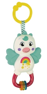 Rassel pentru bebelusi Clementoni 17778 Unicorn cu masaj gingii, din cauciuc, 3 luni