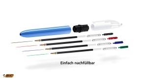 Rechizita BIC 4 Culori Mina Reincarcabila, Albastru, 2 Buc, 1.0 mm - Img 3