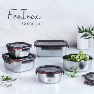 Recipient alimentar Lacor Ecoinox, inox 1810, 700 ml, 4 inchizatori - Img 7