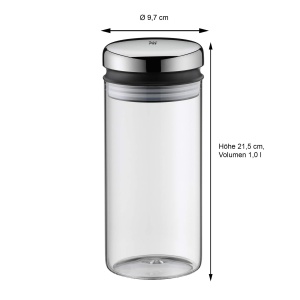 Recipient pentru pastrarea alimentelor WMF Depot 1L sticla si inox aromadens design elegant - Img 3
