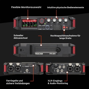 Recorder audio Tascam FR-AV4 cu 4 canale, 32-Bit-Float, Timecode - Img 3