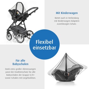Reer 87011 Plasa anti-insecte pentru scoica bebelusi extra mare negru - Img 8