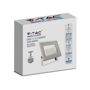 Reflector LED V-TAC VT-4934-W 30W Alb Rece cu 5 Ani Garantie - Img 2