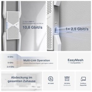 Repetitor Wi-Fi TP-Link RE655BE Tri-Band, 9300 MBits, 4 Antene Externe - Img 2