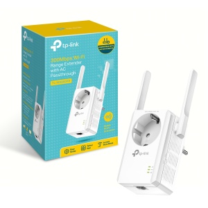 Repetor Wi-Fi TP-Link TL-WA860RE cu priza (300 Mbit/s, amplificator Wi-Fi, priza integrata, port LAN, control aplicatie, compatibil cu toate dispozitivele Wi-Fi obisnuite) alb - Img 1