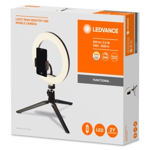 Ringlicht LED Ledvance cu Stativ 190mm, 10W, 72 LEDs, Negru - Img 5