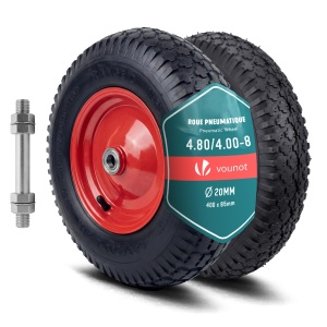 Roata pentru carucior VOUNOT 4.804.00-8, cu camera de aer, 210 kg