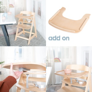 roba Baby High Chair Sit Up Flex - Scaun inalt din lemn care creste odata cu tine - Scaun inalt reglabil pentru copii cu curea la picioare - de la 6 luni la 70 kg - Natural - Img 10