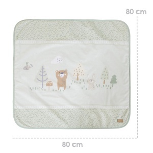 Roba Babydecke Woodland Buddies 80x80 cm Pastel Verde si Gri Ultra Moale - Img 6
