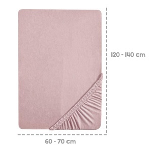 Roba Lil Planet Spannbettlaken 60x120 - 70x140 Bumbac Organic GOTS RosaMauve - Img 5