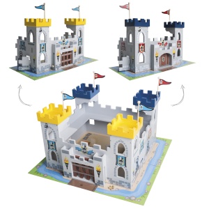 Roba Ritterburg 3in1, Set de Castel din Lemn, 2 Castele, Usor de Asamblat - Img 2