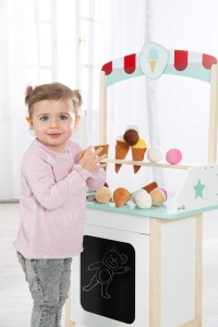 Roba Stand de Inghetata cu Accesorii, 9 Piese, Alb si Albastru Pastel - Img 3
