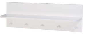 Roba Wandregal Dreamworld 3 Raft de perete alb 90x15 cm cu 5 carlige pentru camera copilului
