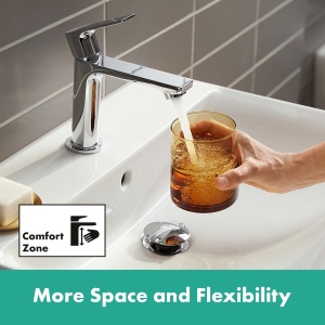 Robinet baie hansgrohe Rebris E, crom, inaltime 109 mm, EcoSmart - Img 8