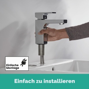 Robinet baie hansgrohe Vernis Shape, crom, economisire apa, inaltime 95 mm - Img 2