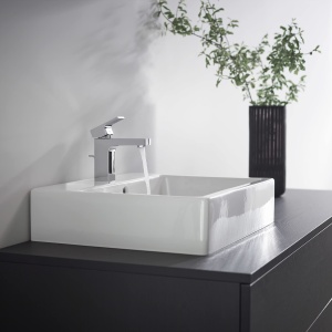 Robinet baie hansgrohe Vernis Shape, inaltime 100 mm, crom, economisire apa - Img 3