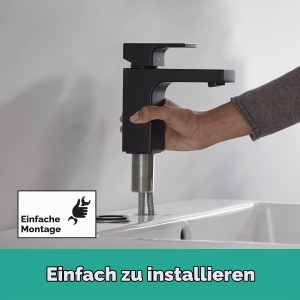 Robinet baie hansgrohe Vernis Shape, mattschwarz, EcoSmart, 95 mm - Img 8