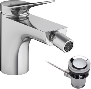Robinet bidet hansgrohe Vivenis, crom, cu sistem de deschidere prin tija