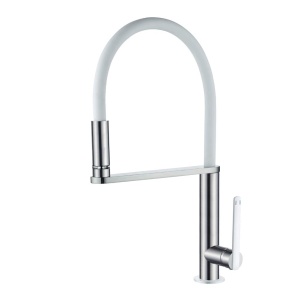 Robinet de bucatarie GRIFEMA Dover, LED, 3 culori, Alb, Finisaj Nickel