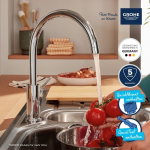 Robinet de bucatarie GROHE Start Classic, crom, cu inaltime mare, 360 rotire - Img 3