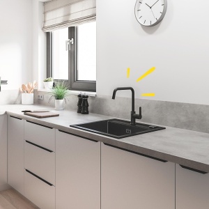Robinet de bucatarie GROHE Start, inaltime mare, rotire 150, negru - Img 2