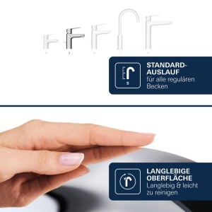 Robinet pentru baie GROHE Dice, crom, 15 cm, cu tehnologie de economisire a apei - Img 8