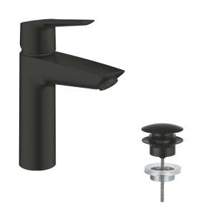 Robinet pentru baie GROHE Start, negru, cu sistem de economisire a apei, 19 cm